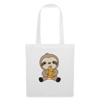 Funny Pizza Sloth Pizzas Fast Food Cute Animals - Tote Bag - white - Front