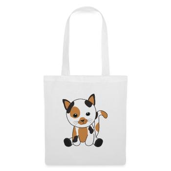 Chat chanceux chat tricolore chat mignon chat - Sac en tissu - blanc - Devant