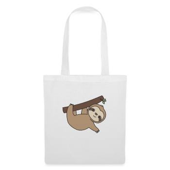 Paresseux drôle de relaxe doux animaux pour les enfants - Sac en tissu - blanc - Devant