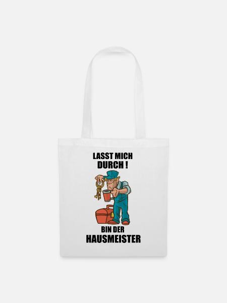 Hausmeister Spruch Geschenk - Stoffbeutel - Weiß