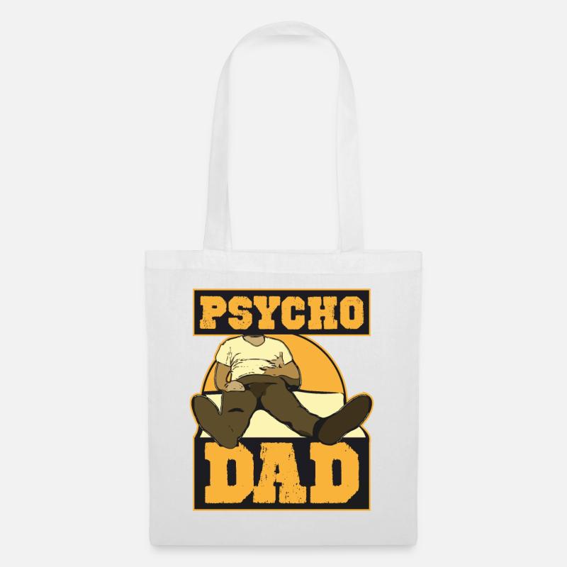 Psycho Dad wie Bundy auf dem Sofa guckt Psycho Dad - Stoffbeutel - Weiß