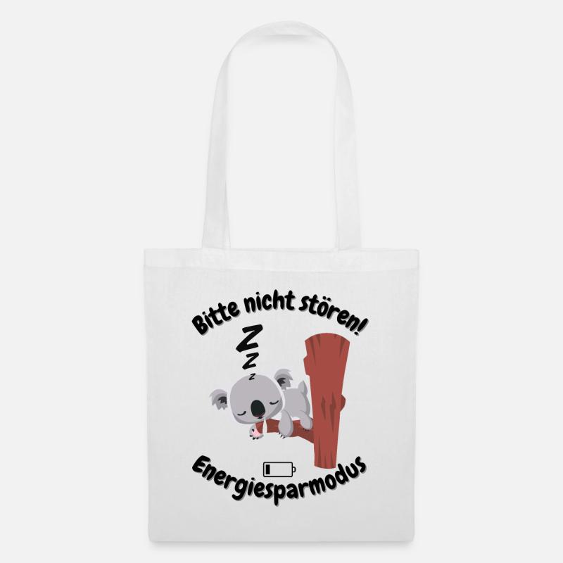 Bitte nicht Stören Energiesparmodus Schlafen Koala - Stoffbeutel - Weiß
