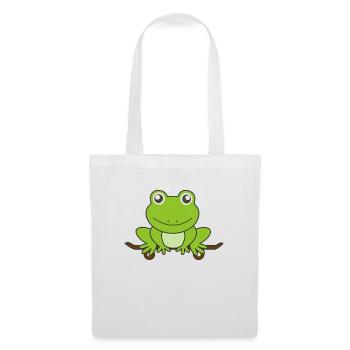 Frog on skatebo bike funny animal skater - Tote Bag - white - Front