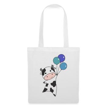 Cow calf flies balloons sweet animals Cows - Tote Bag - white - Front