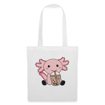 Snaxolotl Axolotl Bubble Tea Liebhaber süße Tiere - Stoffbeutel - Weiß - Vorne