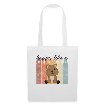 Happy like a Quokka - sweet Quokkas vintage - Tote Bag - white - Front