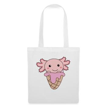 Axolotl rose gaufres doux animaux Axolotls - Sac en tissu - blanc - Devant