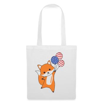 Le renard vole ballons USA en haut doux animaux renards - Sac en tissu - blanc - Devant
