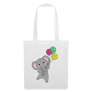 L’éléphant vole avec des ballons des animaux mignons pour les enfants - Sac en tissu - blanc - Devant