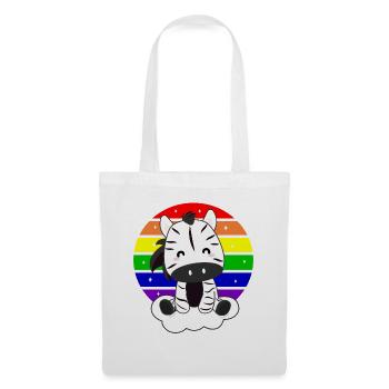 Zebra on rainbow cloud magical animals - Tote Bag - white - Front