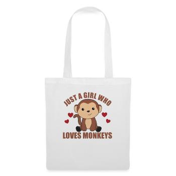 Just a girl who loves monkeys - cute monkey - Tote Bag - white - Front