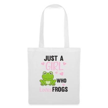 Just a girl who loves Frogs süßer Frosch - Stoffbeutel - Weiß - Vorne