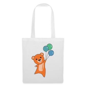 Bear orange flies with balloons cute animals bears - Tote Bag - white - Front