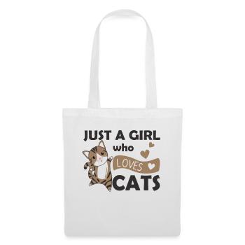 Only a girl who loves cats cute cat - Tote Bag - white - Front