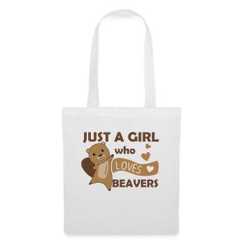 Juste une fille qui aime les castors - doux castor - Sac en tissu - blanc - Devant