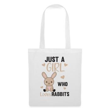 Juste une fille qui aime les lapins - lapin mignon - Sac en tissu - blanc - Devant