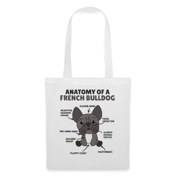 Anatomie d’un chien chien drôle de chien - Sac en tissu - blanc - Devant