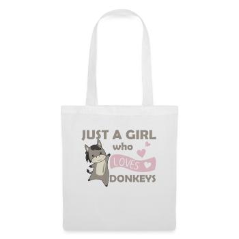Juste une fille qui aime l’âne - l’âne mignon - Sac en tissu - blanc - Devant