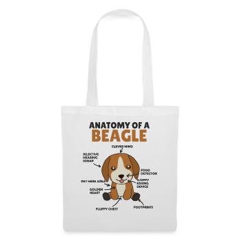 Anatomie d’un chien mignon beagle chiot - Sac en tissu - blanc - Devant