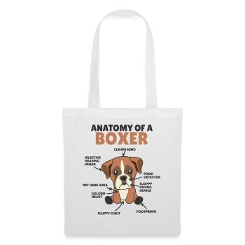Anatomie d’un boxeur mignon chien chiot - Sac en tissu - blanc - Devant