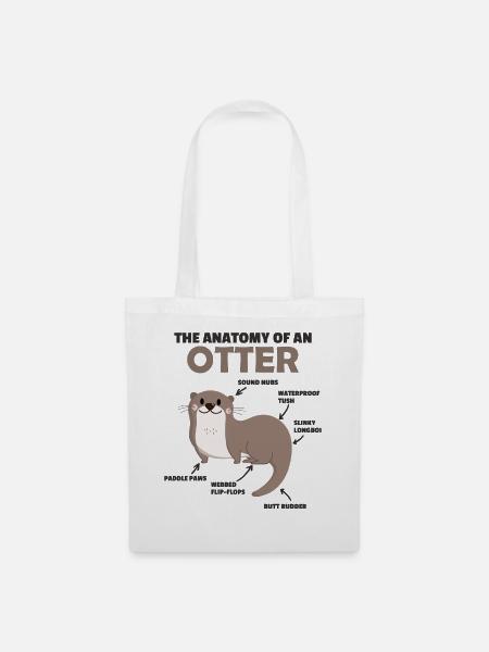 süße Otter Erklärung Anatomy of an Otter - Stoffbeutel - Weiß