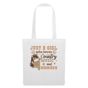 Juste une fille qui loves country music and horses - Sac en tissu - blanc - Devant