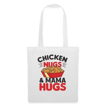 Chicken Nuggs Et Mama Hugs Drôles de nuggets de nourriture - Sac en tissu - blanc - Devant
