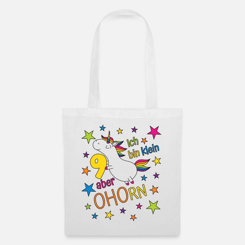 9 Jahre Mädchen Einhorn Ich bin klein aber ohorn 9 - Stoffbeutel - Weiß