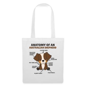 Anatomie d’un shepherd australien doux chiens - Sac en tissu - blanc - Devant