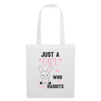 Juste une fille qui aime le lièvre - lapin mignon - Sac en tissu - blanc - Devant