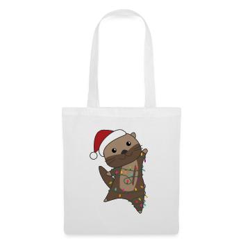 Otter Christmas Snow Winter Animals Otter - Tote Bag - white - Front