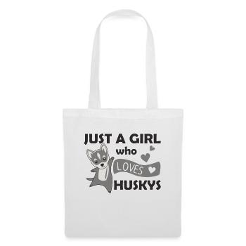 Juste une fille qui aime Huskies Dog Husky - Sac en tissu - blanc - Devant