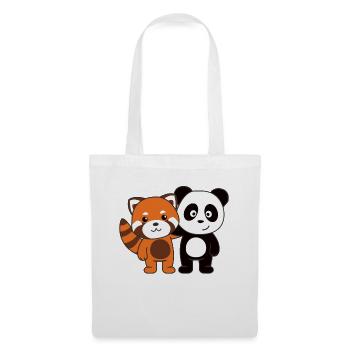 Roter Panda mit Panda süße Tierfreunde für Kinder - Stoffbeutel - Weiß - Vorne