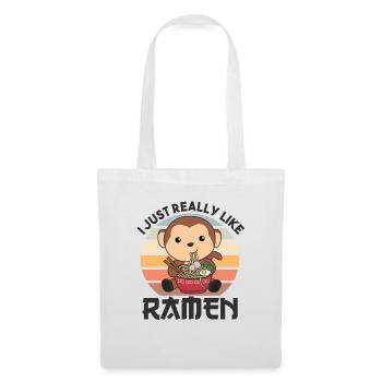 Ramen Japanese noodle sweet monkey eats ramen - Tote Bag - white - Front