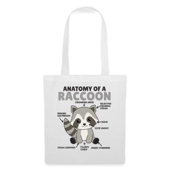 süßer Waschbär Erklärung Anatomy of a raccoon - Stoffbeutel - Weiß - Vorne