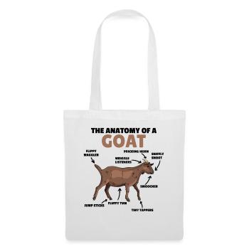 Explication de l’anatomie d’une chèvre mignonne - Sac en tissu - blanc - Devant