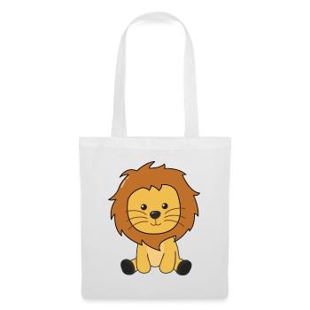 Lion mignon animaux pour les enfants Roi Lion - Sac en tissu - blanc - Devant
