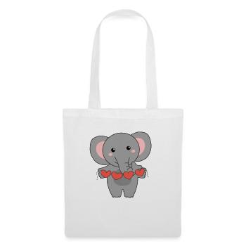 Elephant for Valentine's Day sweet animals with hearts - Tote Bag - white - Front
