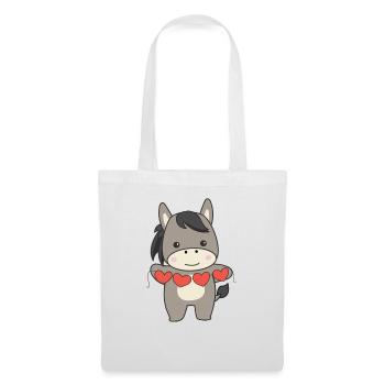 Donkeys for Valentine's Day sweet animals with hearts - Tote Bag - white - Front