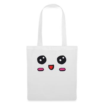 kawaii face with an open smile - Tote Bag - white - Front