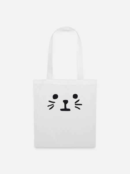 Katze - Stoffbeutel - Weiß