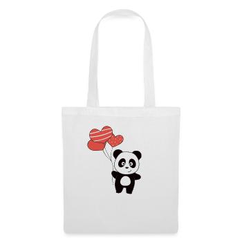 Panda cute animals with heart balloons to Valentine - Tote Bag - white - Front