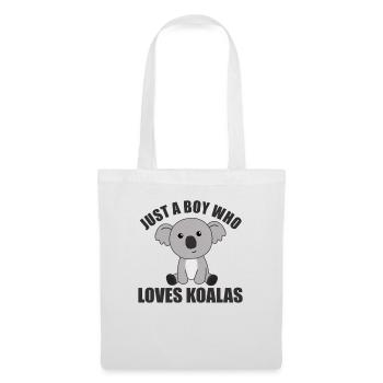 Seulement un garçon qui aime les koalas - koala doux - Sac en tissu - blanc - Devant