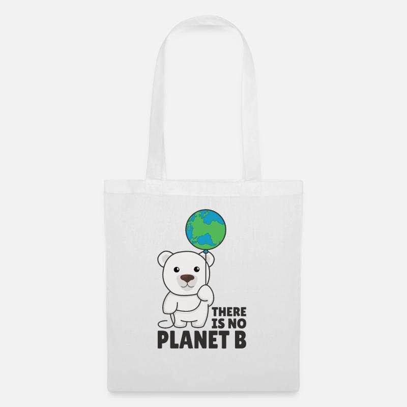 Ours polaire avec la terre Protection du climat il n’y a pas de planète b - Sac en tissu - blanc