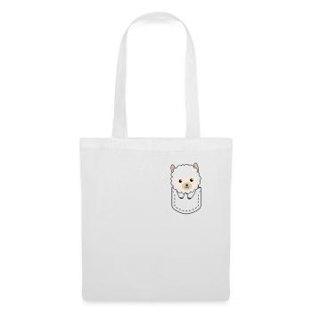 Alpaga en poche mignons alpagas en poche poitrine - Sac en tissu - blanc - Devant