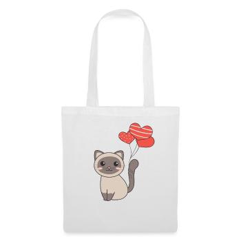 Chat siamois kawaii chats animaux mignons pour les enfants - Sac en tissu - blanc - Devant