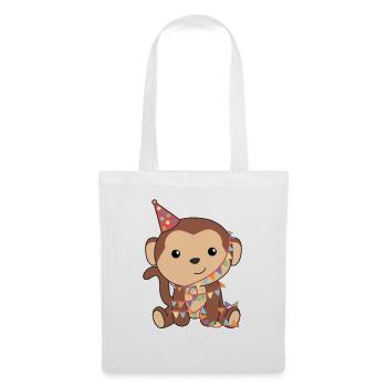 Singe pour anniversaire pour les enfants un anniversaire - Sac en tissu - blanc - Devant