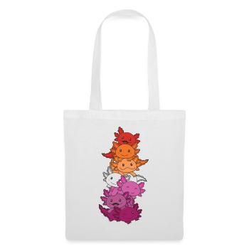 Drapeau lesbien Gay Pride LGBTQ Axolotl - Sac en tissu - blanc - Devant