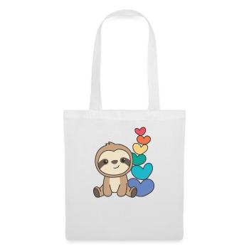 Rainbow Flag Gay Pride LGBTQ Heart Sloth - Tote Bag - white - Front