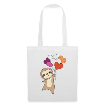 Drapeau lesbien Gay Pride LGBTQ Heart Sloth - Sac en tissu - blanc - Devant